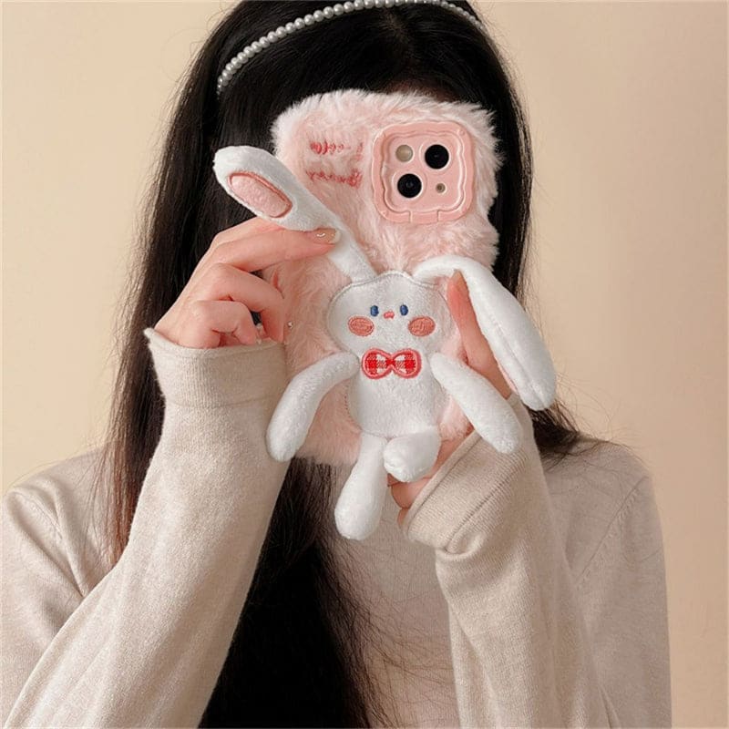 Kawaii Pull Ear Rabbit Phone Case