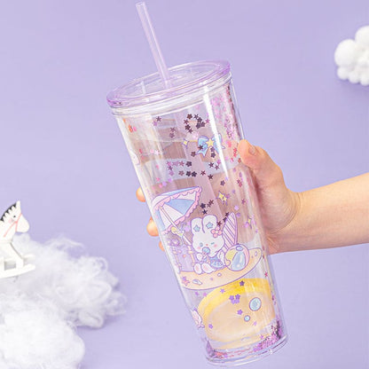 Kawaii Summer Bunny Plastic Cup - 800ml