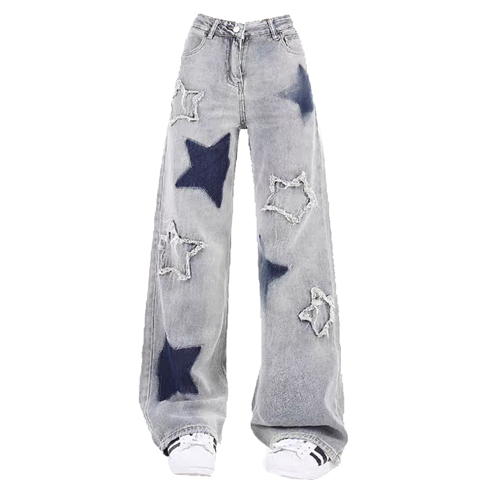 Light Blue Star Jeans Boogzel Clothing