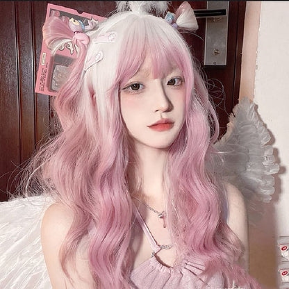 Lovely Grandient White Pink Lolita Kawaii Wig SS1931 - Egirldoll