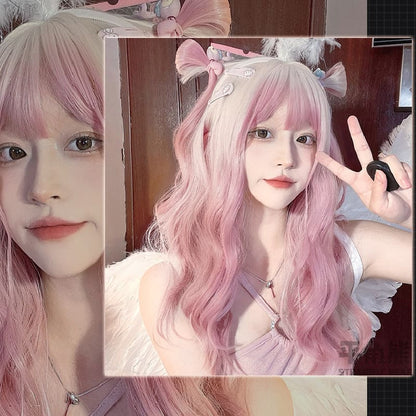 Lovely Grandient White Pink Lolita Kawaii Wig SS1931 - Egirldoll