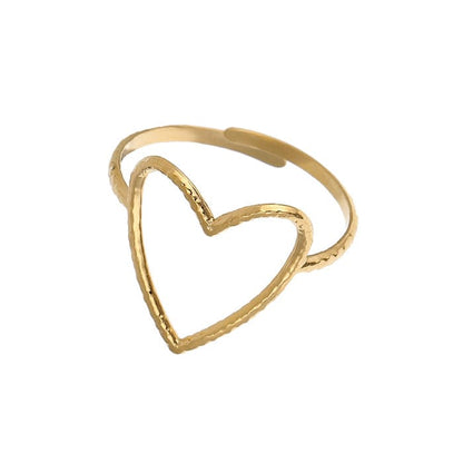 Luxury Gold Heart Ring - Adjustable / Gold - ring