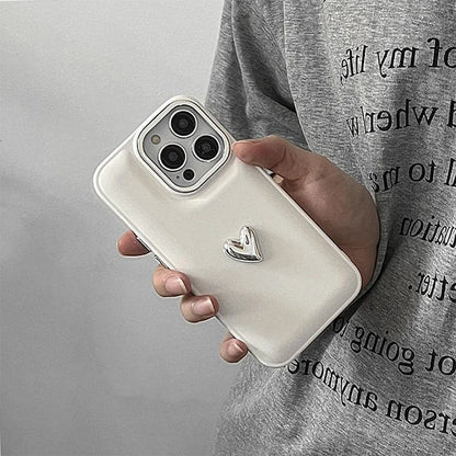 Minimalist White Heart Phone Case - IPhone Case