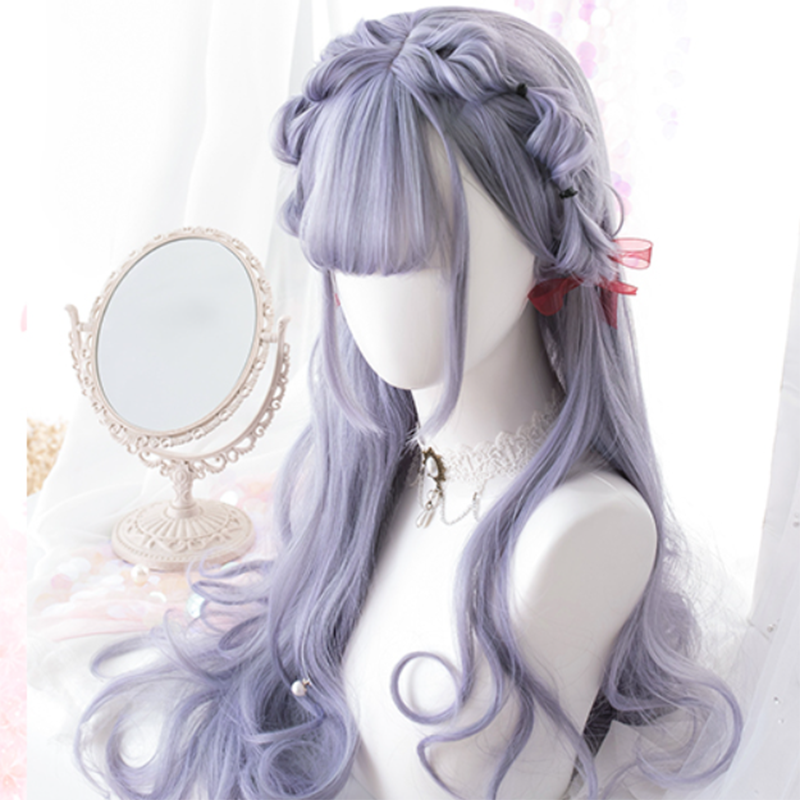 Purple Daily Long Curly Wig Modakawa