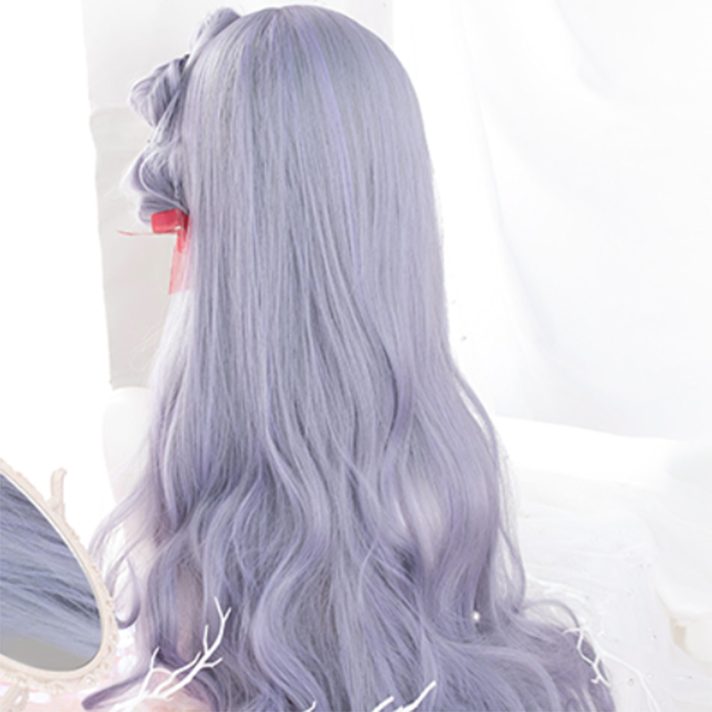 Purple Daily Long Curly Wig Modakawa