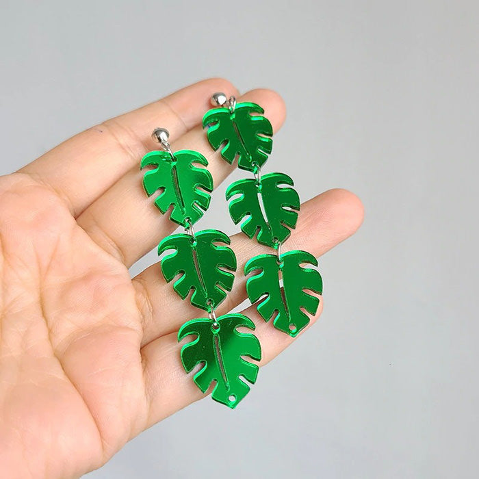 Green Leaves Earrings Boogzel Clothing