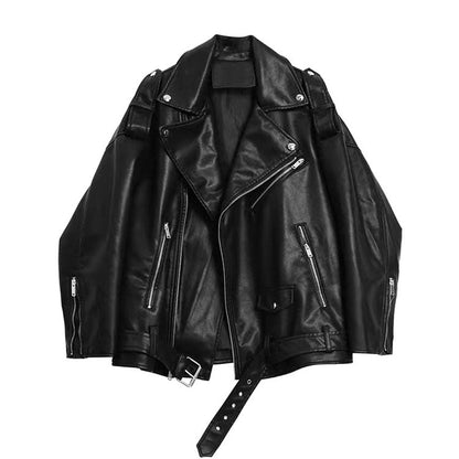 Black Motorcycle Leather Jacket SpreePicky