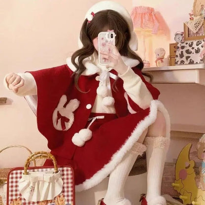 Kawaii Aesthetic Y2K Cute Fairy New Year's Red Dress Suit MK Kawaii Store