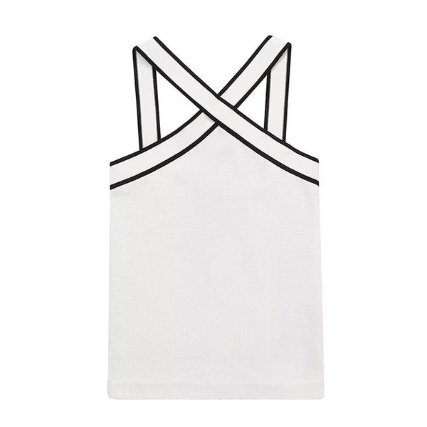 Black with White Halter Top SpreePicky