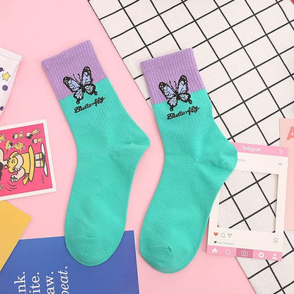 Pastel Butterfly Socks - Socks