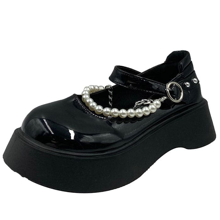 Pearl Platform Sandals - EU35 (US5.0) / Black - Sandals