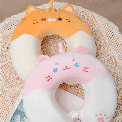 Pink Kitty Neck Pillow - Pink