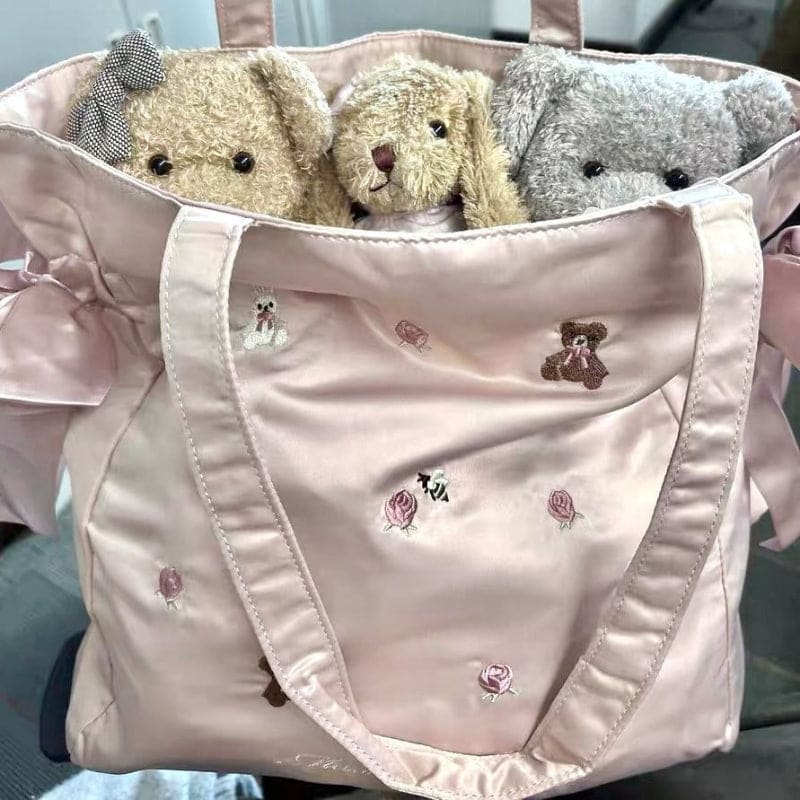 Pink Rabbit Bear Bow Handbag spreepickyshop
