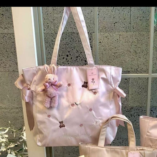 Pink Rabbit Bear Bow Handbag spreepickyshop