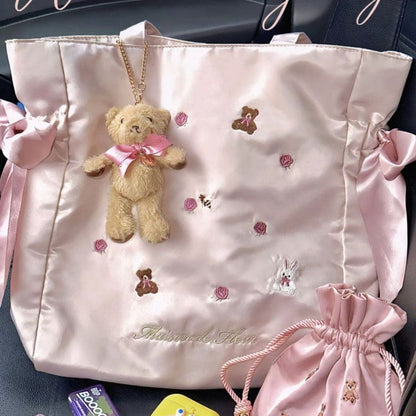 Pink Rabbit Bear Bow Handbag spreepickyshop