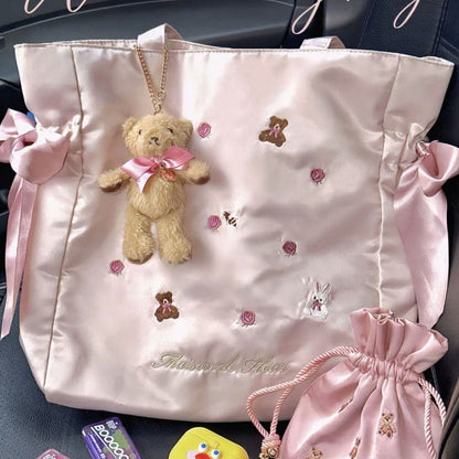 Pink Rabbit Bear Bow Handbag spreepickyshop