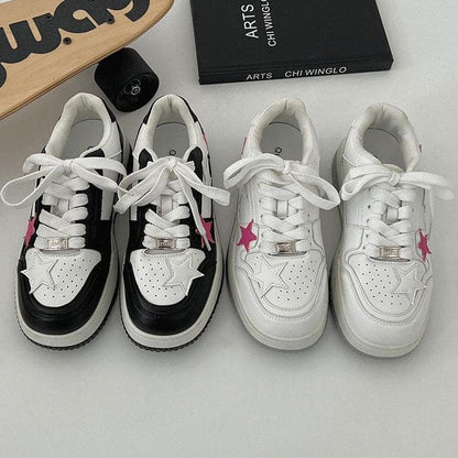 Pink Star Sneakers in Black - Sneakers