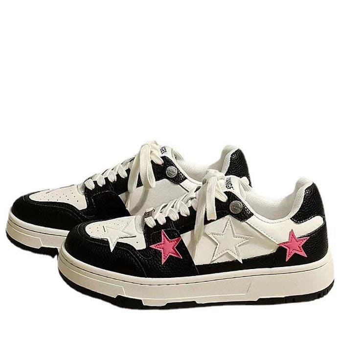 Pink Star Sneakers in Black - EU35 (US5.0) / Black