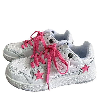 Pink Star Sneakers in White - EU35 (US5.0) / White