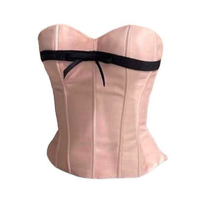 Pink Satin Bow Corset SpreePicky