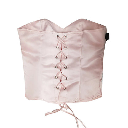 Pink Satin Bow Corset SpreePicky