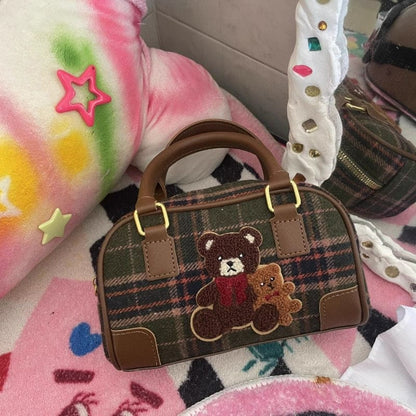 Plaid Bear Crossbody Bag spreepickyshop