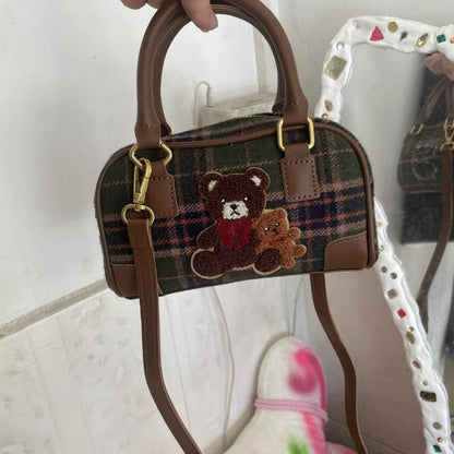 Plaid Bear Crossbody Bag spreepickyshop