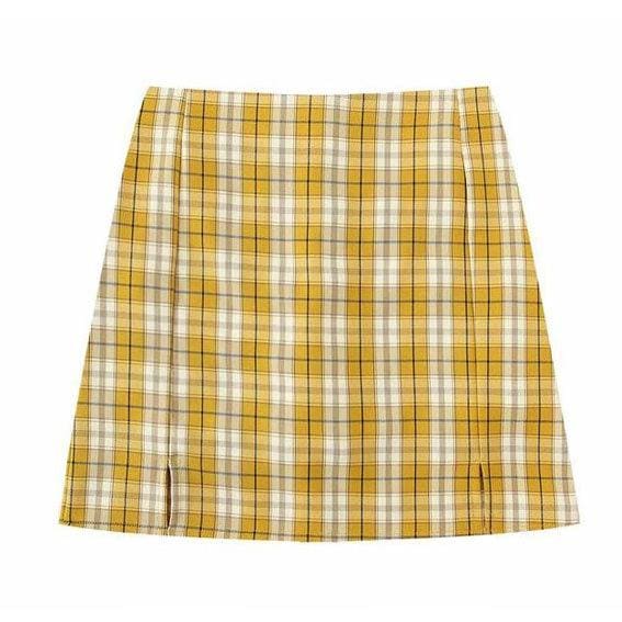 Plaid Striped Skirt - Skirt