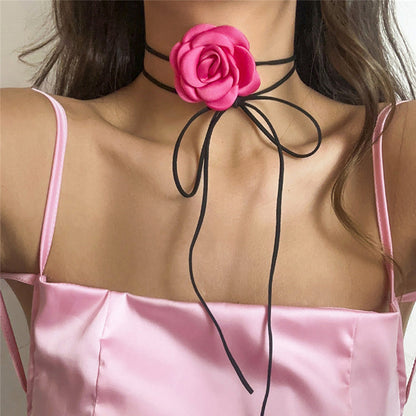 Classy Rose Choker Necklace SpreePicky