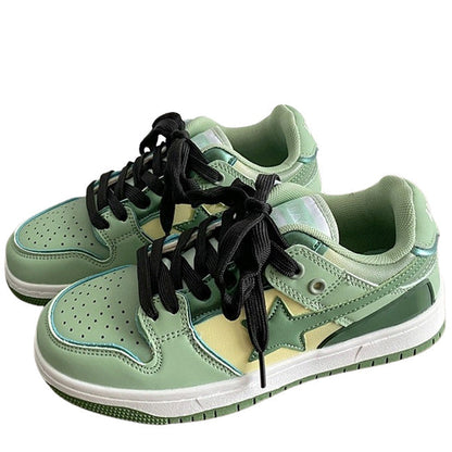 Light Green Star Sneakers Boogzel Clothing