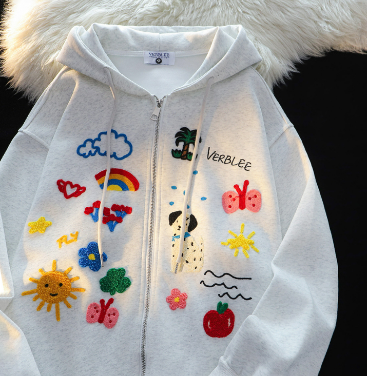 Cute Embroidery Hoodie Boogzel Clothing