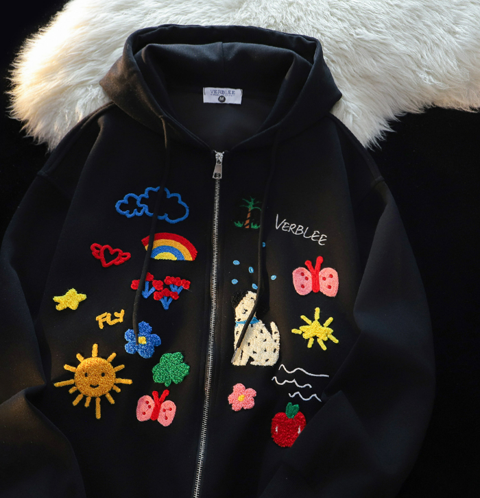 Cute Embroidery Hoodie Boogzel Clothing