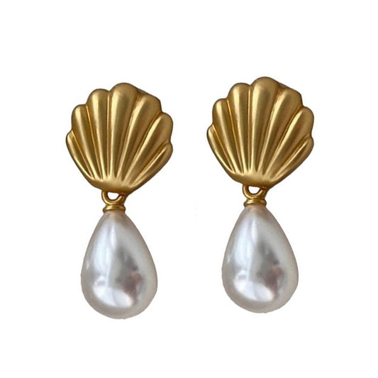 Shell Pearl Drop Earrings SpreePicky