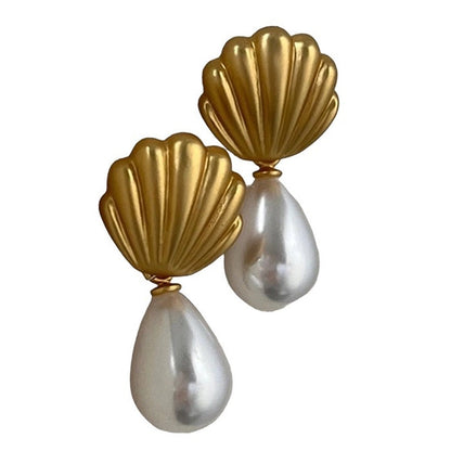 Shell Pearl Drop Earrings SpreePicky