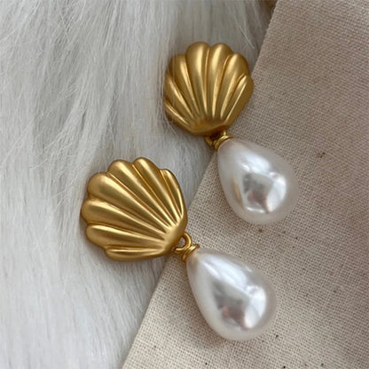 Shell Pearl Drop Earrings SpreePicky