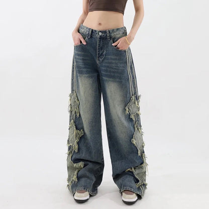 Side Stripe Patch Star Jeans Boogzel Clothing