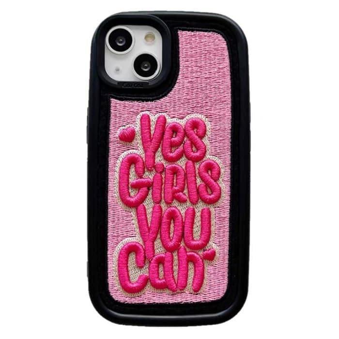 Slogan Embroidery Phone Case - IPhone Case