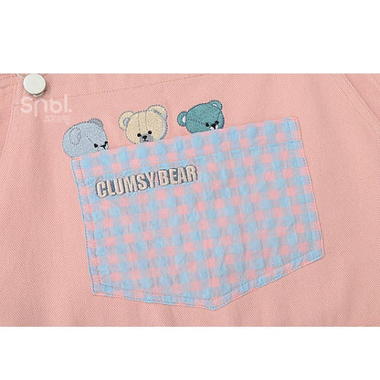 Soft Spring Pink Bears Overalls ON633