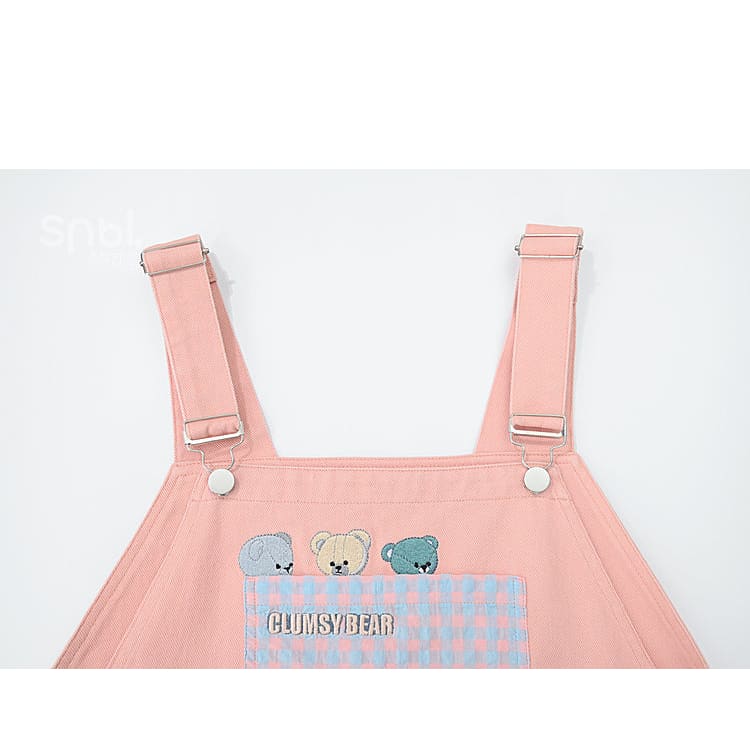 Soft Spring Pink Bears Overalls ON633