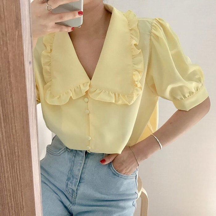 Sweet Frill Collar Blouse SpreePicky