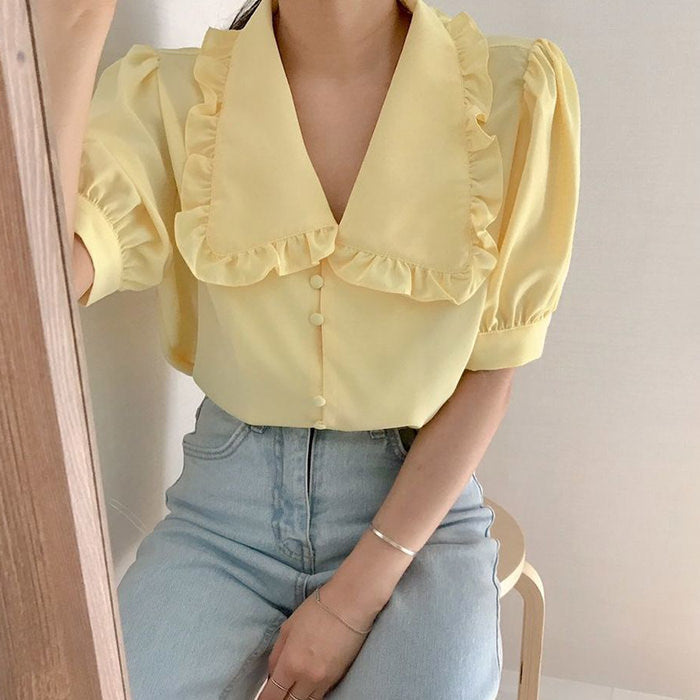 Sweet Frill Collar Blouse SpreePicky