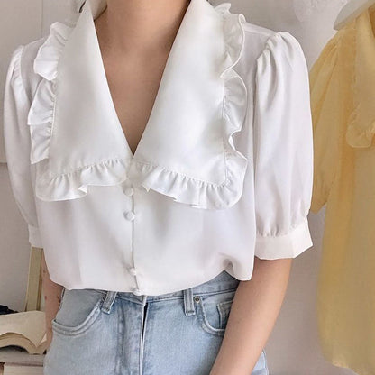 Sweet Frill Collar Blouse SpreePicky