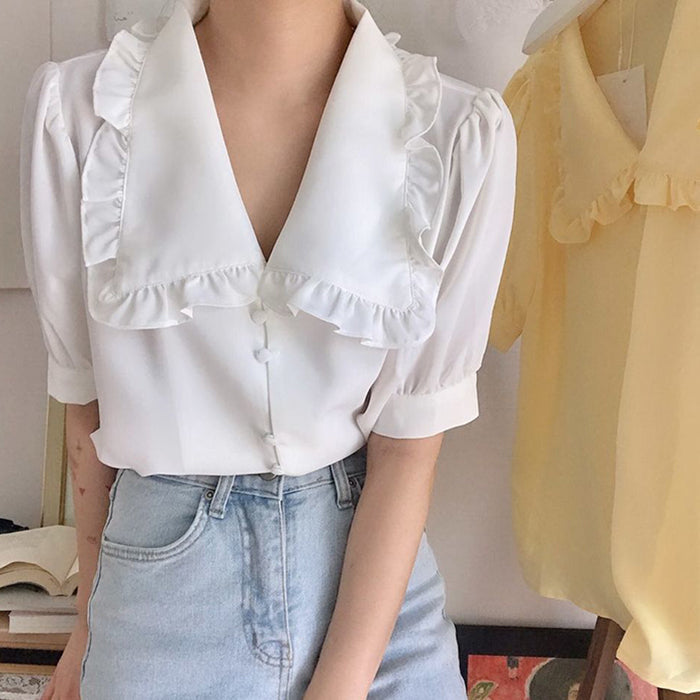 Sweet Frill Collar Blouse SpreePicky