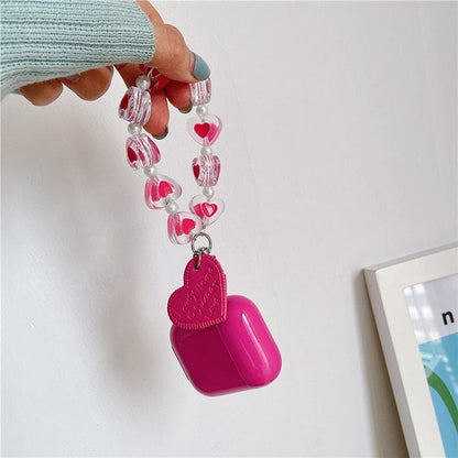 Solid Color Heart Chain AirPods Case - AirPods Case