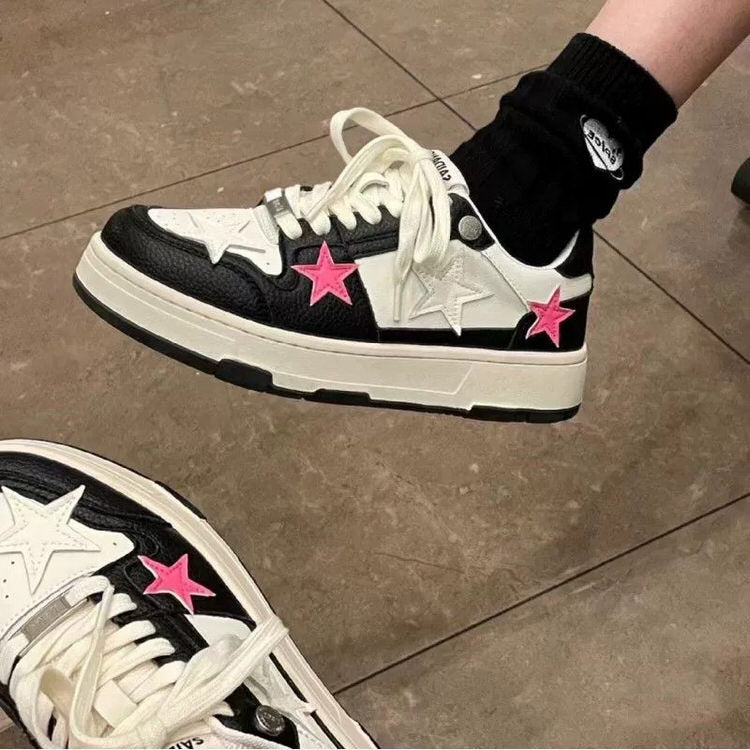 Pink Black Star Sneakers Boogzel Clothing