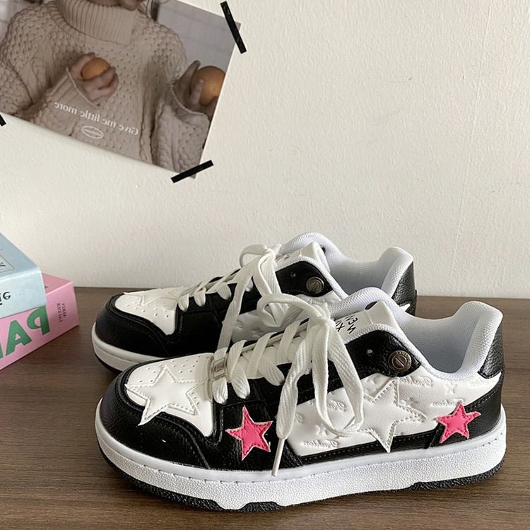 Pink Black Star Sneakers Boogzel Clothing