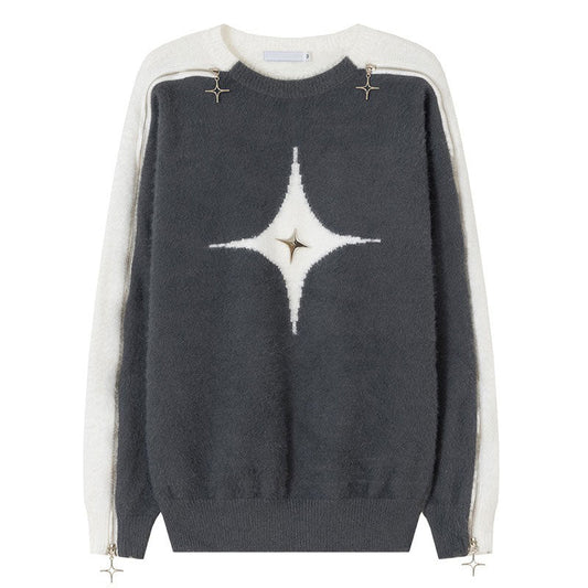 White Star Open-Shoulder Sweater Boogzel Clothing