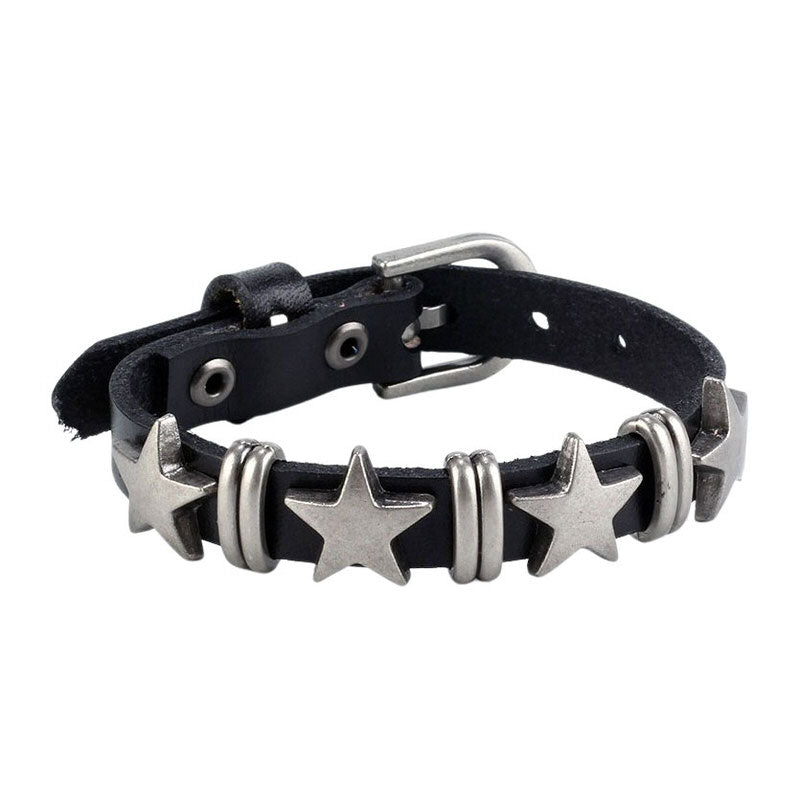 Star Leather Bracelet SpreePicky