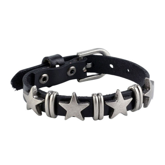 Star Leather Bracelet SpreePicky