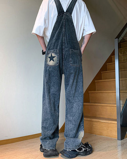 Y2K Star Denim Overalls Boogzel Clothing